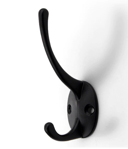 Metallkrok f&ouml;r kl&auml;der och handdukar, Svart &ldquo;Ahjo&rdquo;