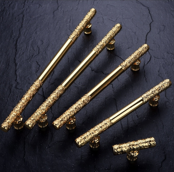 Handtag & Knopp, Metalliskt guld "Targaryen Gold", 96...192mm