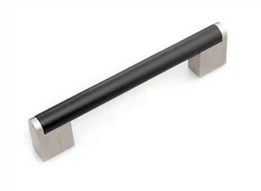 Handtag, Metallic, Svart/St&aring;l "Ornate", knopp, 96, 128, 160mm