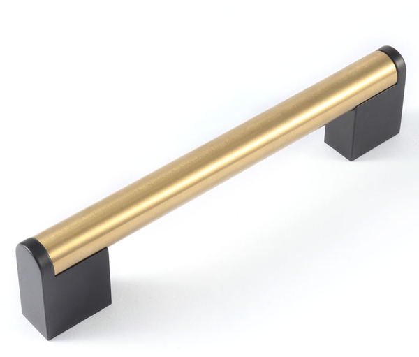 Handtag, Metallic, Svart/Guld "Ornate", knopp, 96, 128, 160mm