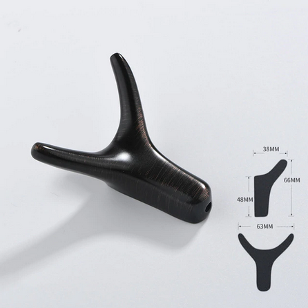 Metallkrok f&ouml;r kl&auml;der och handdukar, Borstad Svart &ldquo;Hjort&rdquo;