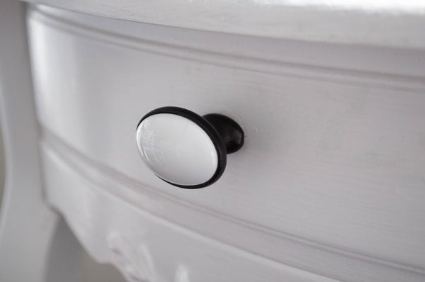 Handtag, Knopp, Keramik/Svart "Emila", 41 mm