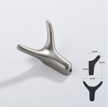 Metallkrok f&ouml;r kl&auml;der och handdukar, Borstad Metall &ldquo;Hjort&rdquo;