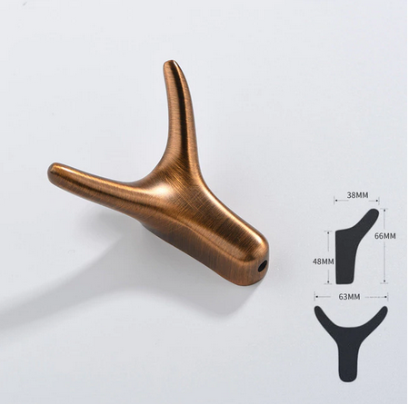 Metallkrok f&ouml;r kl&auml;der och handdukar, Borstad Brons &ldquo;Hjort&rdquo;