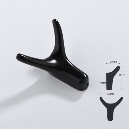 Metallkrok f&ouml;r kl&auml;der och handdukar, Svart &ldquo;Hjort&rdquo;