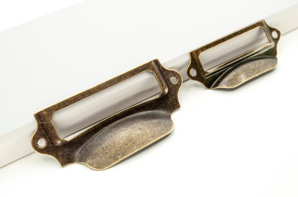 Etiketthandtag, Antik, 70x30 &ndash; Apotekarhandtag