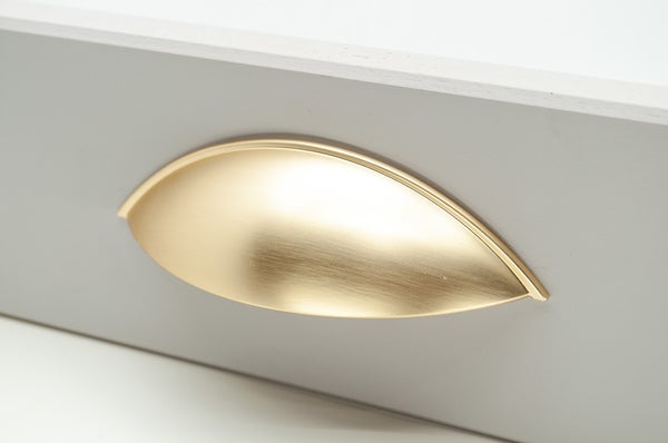 Handtag, Metall, Apotekarstil, Guld/M&auml;ssing &ldquo;Aalborg&rdquo; 96 mm