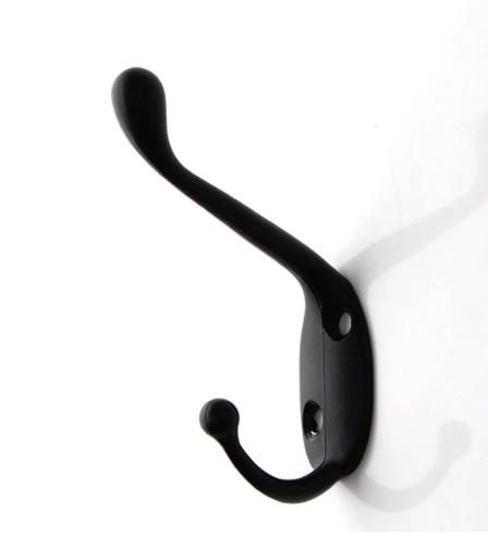 Metallinen koukku, "Sompio" Musta, Kaksi Koukkua