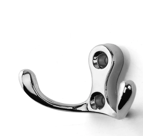 Metallinen koukku, "Harju" Kromi, Kaksi Koukkua